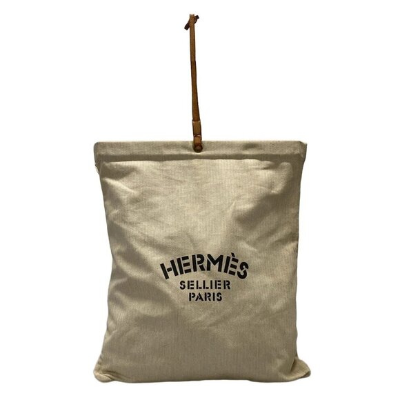 Auth HERMES Aline Cream Beige Cotton Leather Shoulder Bag - Picture 1 of 16
